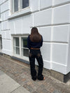 Star jeans med leopard stjerner - Sort