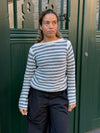 Leona striktrøje - Grå/beige