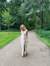 Marielle kjole med blomster - Beige
