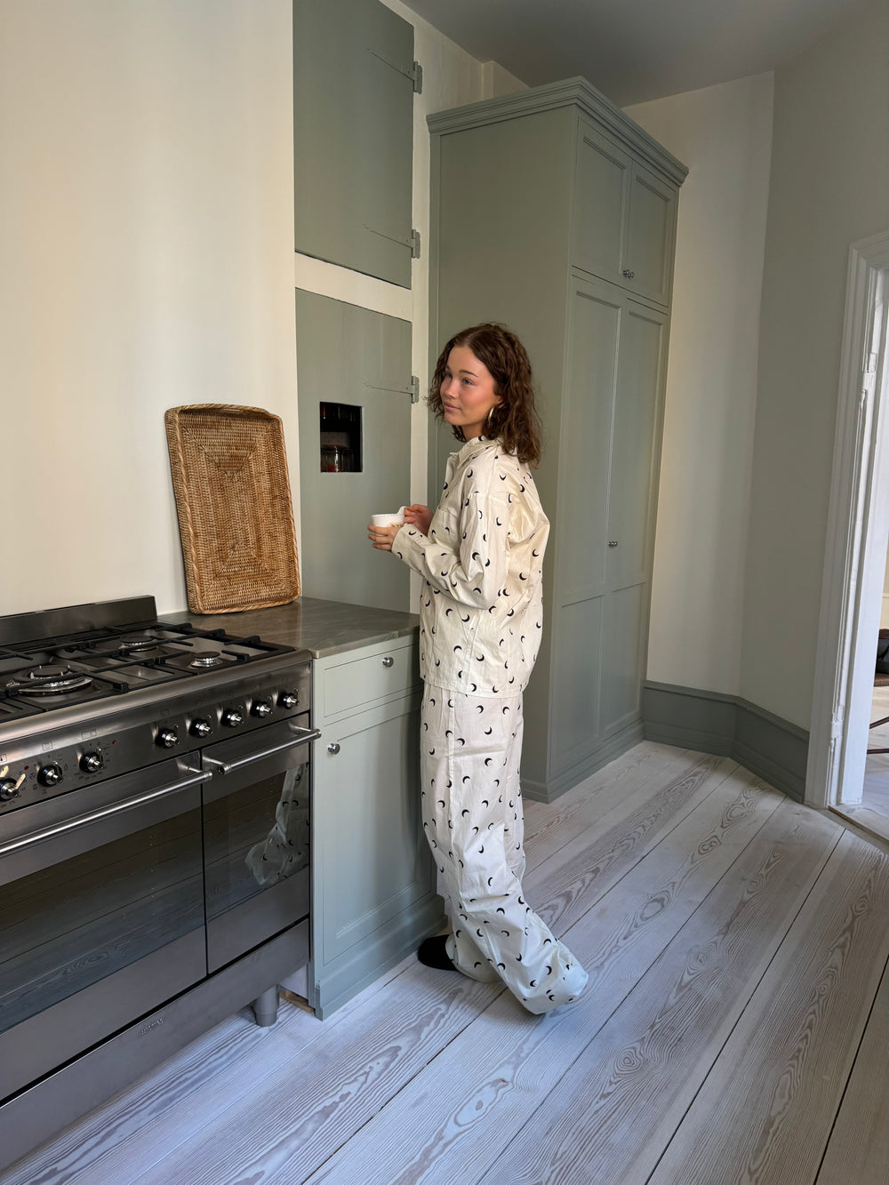 Kyla pyjamasbukser med halvmåner - Beige
