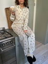Kyla pyjamasbukser med halvmåner - Beige