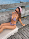 Panama bikini med striber - Lyserød/brun