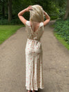 Marielle kjole med blomster - Beige