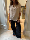 Ria bluse i hørblanding - Beige