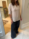 Ria bluse i hørblanding - Beige