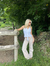 Tuva lavtaljede jeans - Beige