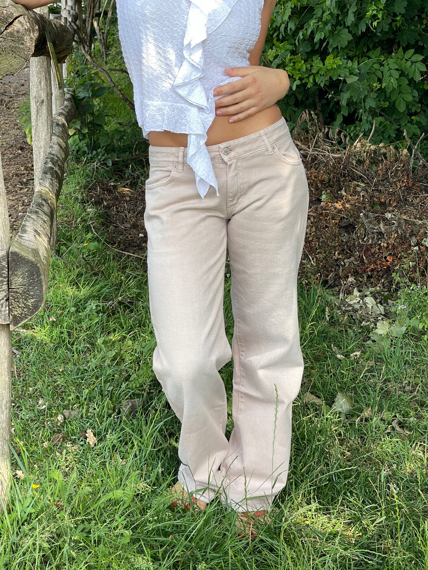 Tuva lavtaljede jeans - Beige