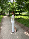 Ines maxinederdel i strik - Hvid