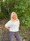 Rancy strikket mohair t-shirt - Off white
