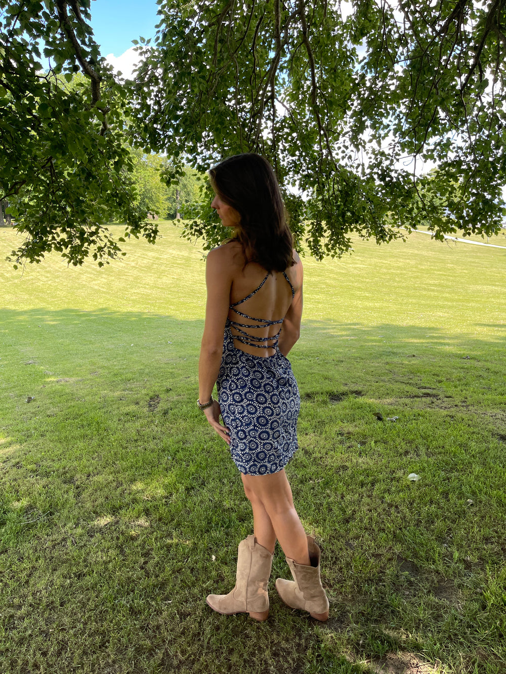 Livaly kjole med mønster - Blå