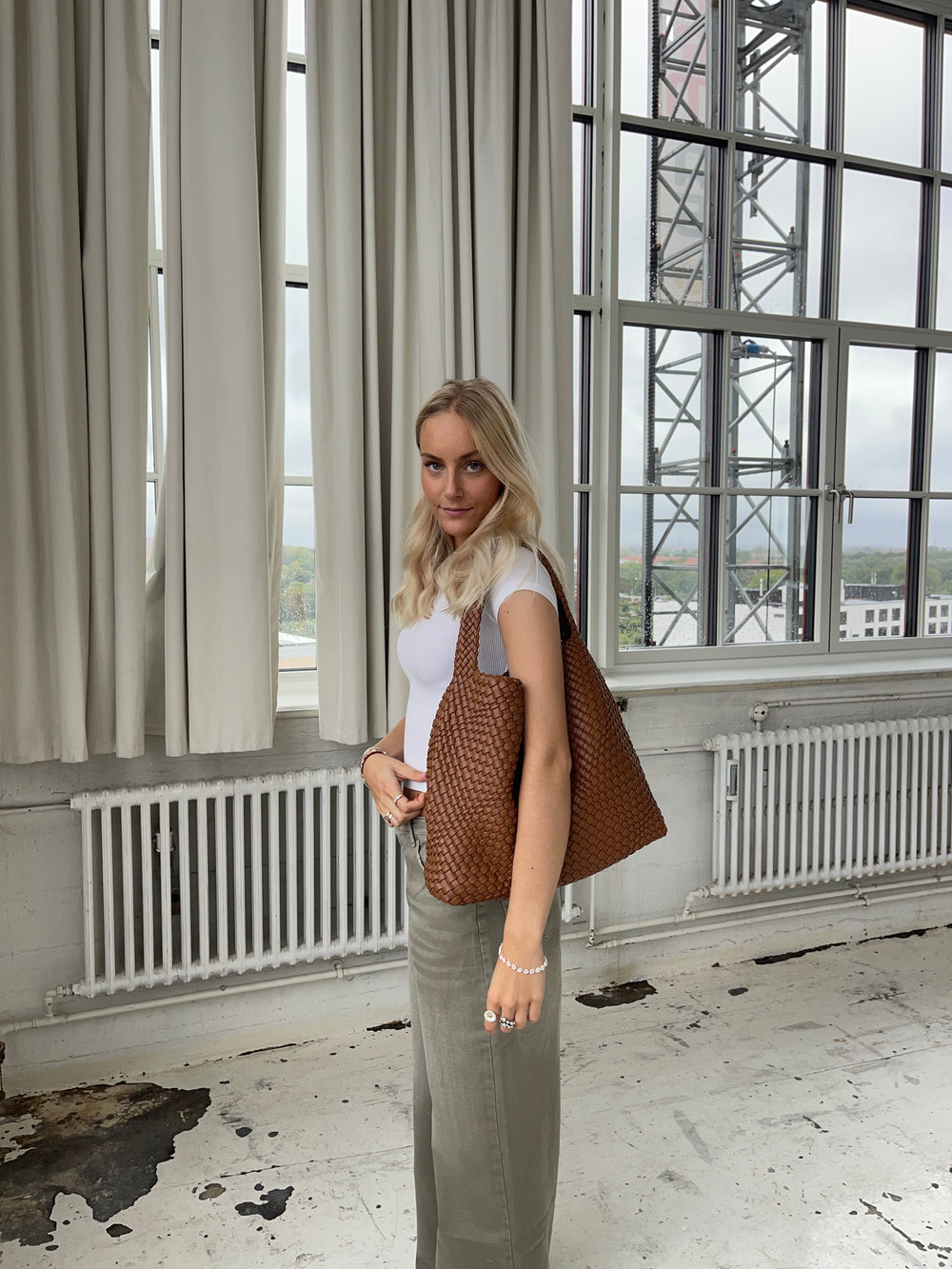 New York flettet taske - Brun