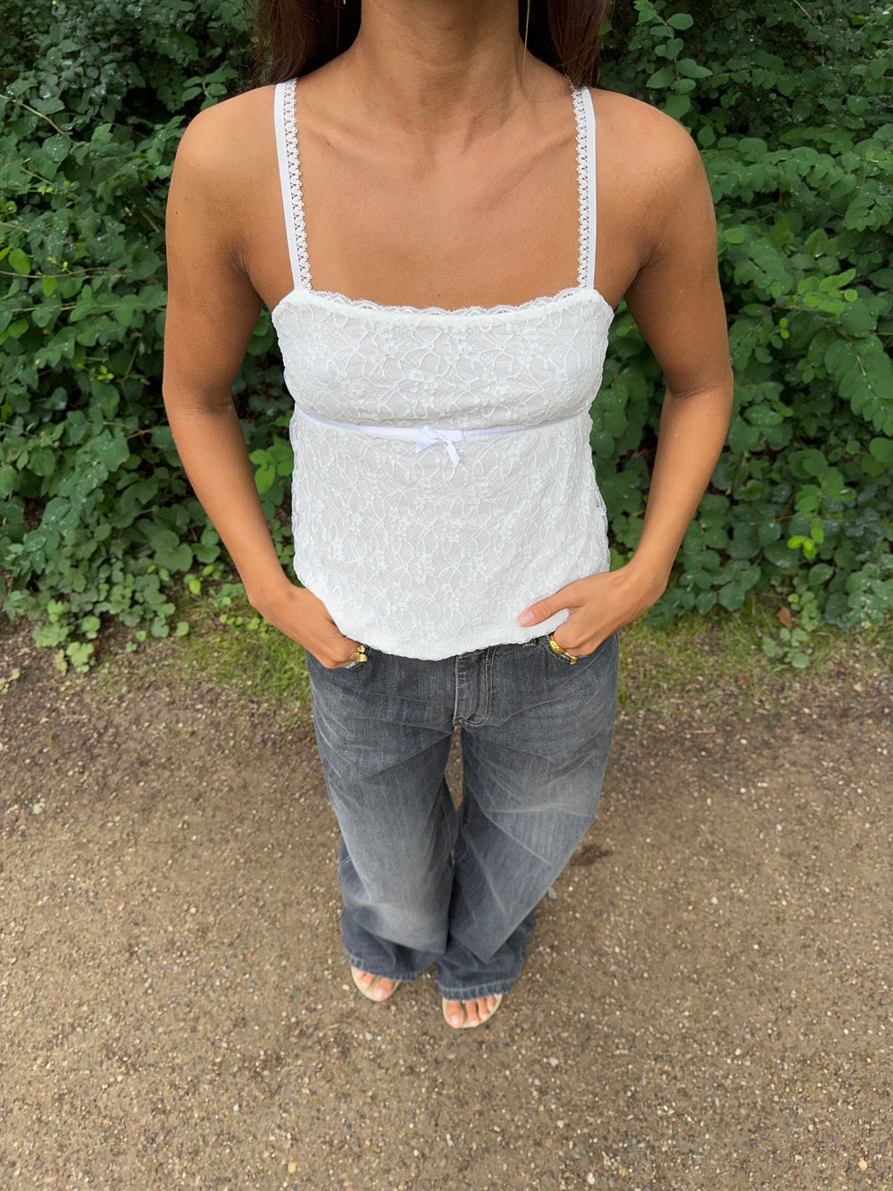 Bente blondetop - Hvid