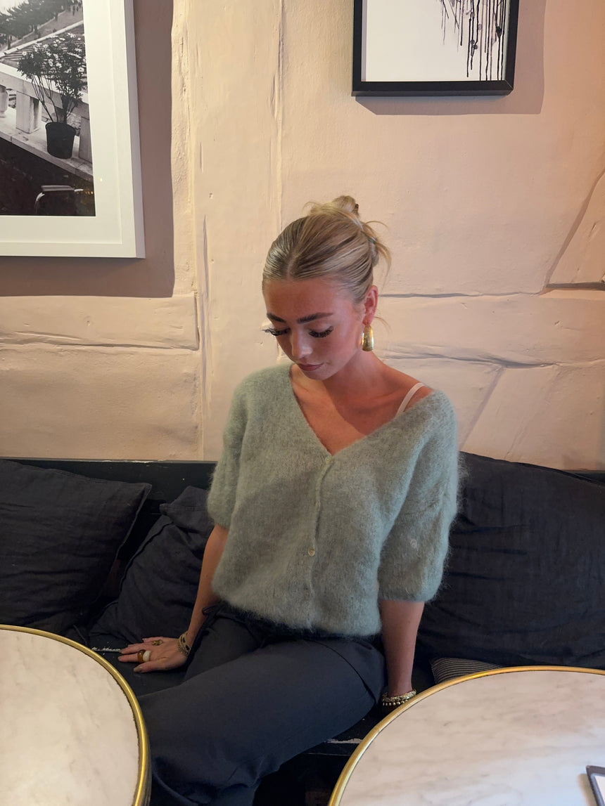 Annaly mohair cardigan - Sage grøn