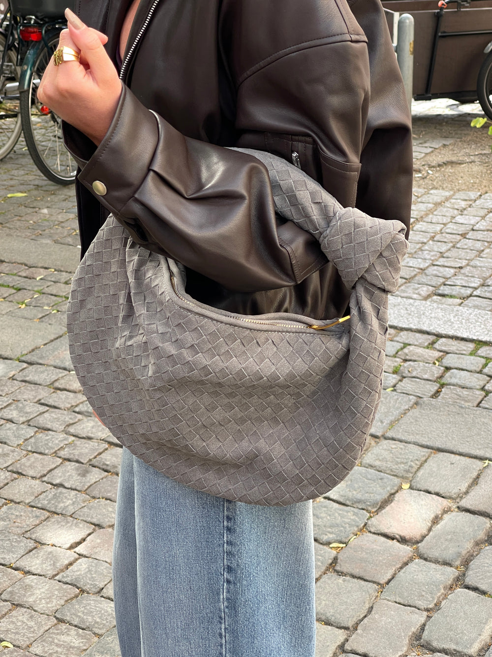 Florence taske i ruskind - Grå
