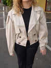 Millie cropped trenchcoat - Beige