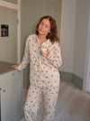 Kyla pyjamasskjorte med halvmåner - Beige
