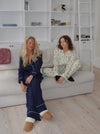 Kyla pyjamasskjorte med halvmåner - Beige
