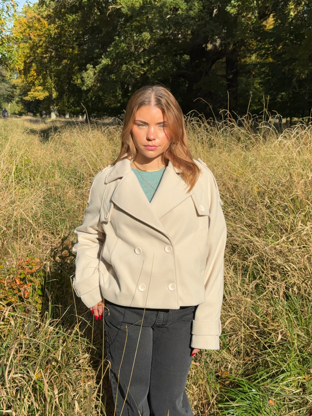 Marigona kort frakke - Beige