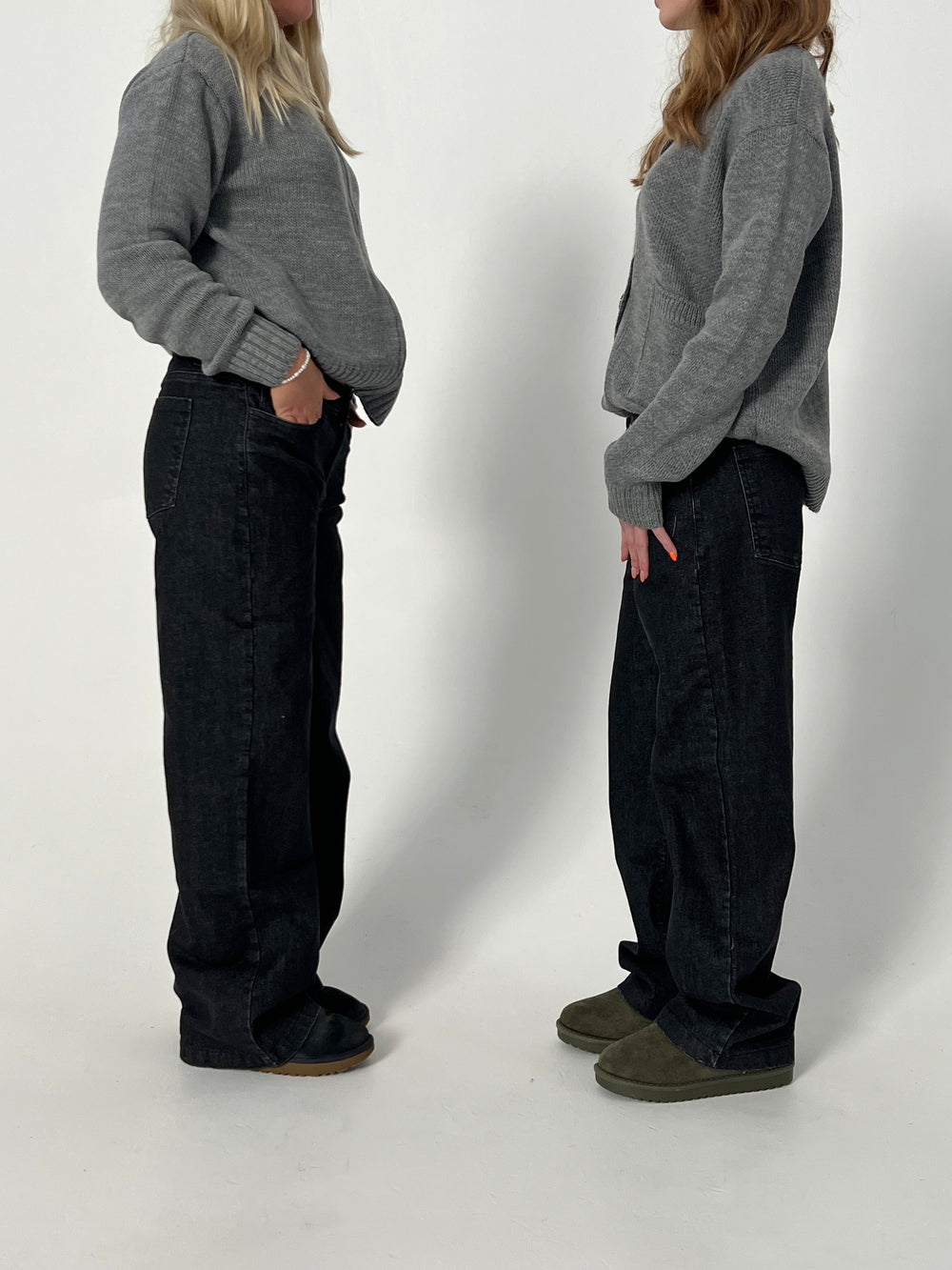 Nuna lavtaljede jeans - Sort