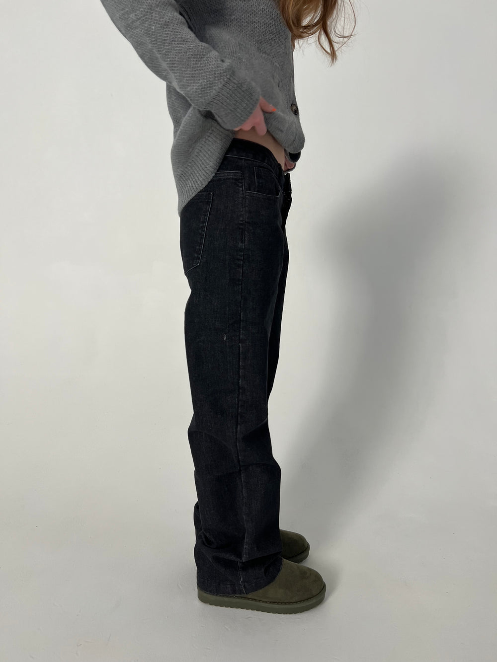 Nuna lavtaljede jeans - Sort