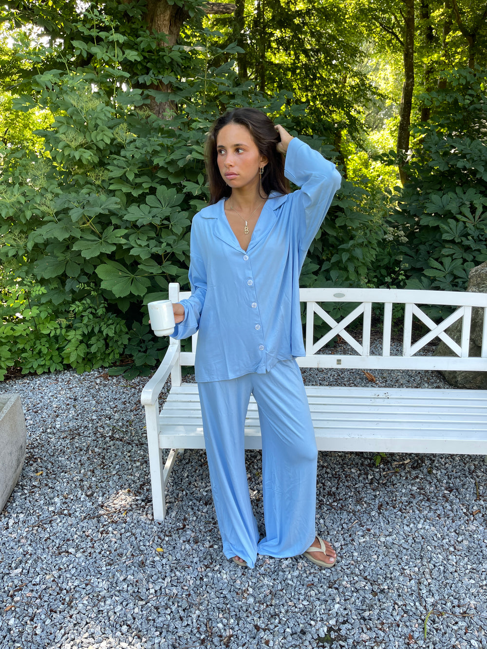 Laura pyjamasbukser - Lyseblå
