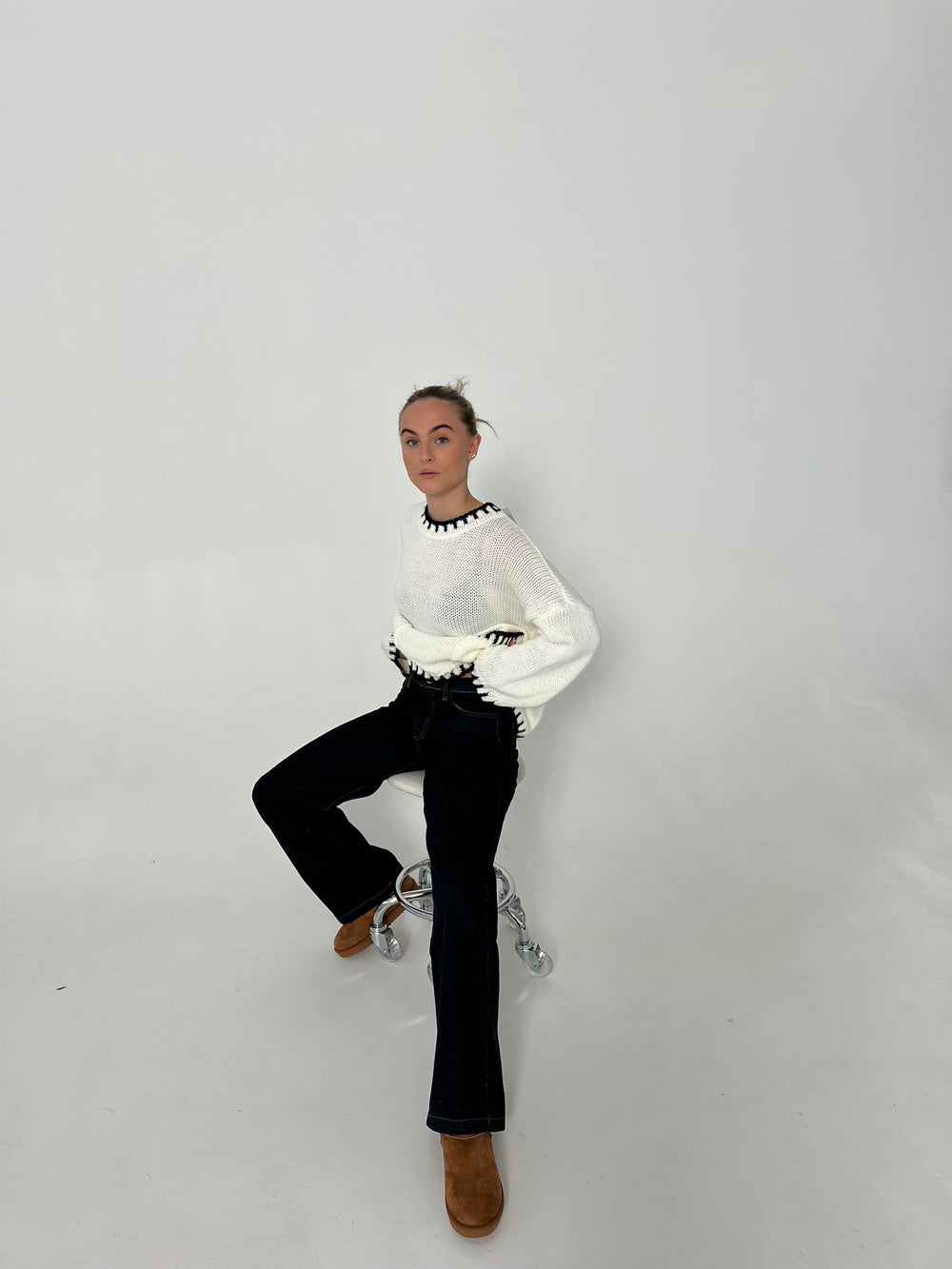 Nuna lavtaljede jeans - Mørk denim