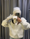 Fluffy handsker - Hvid