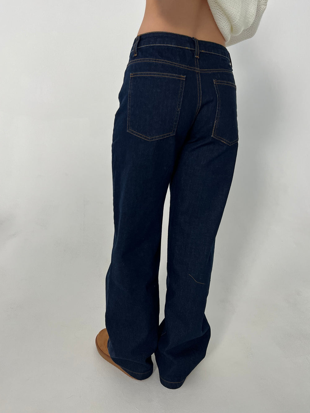 Nuna lavtaljede jeans - Mørk denim