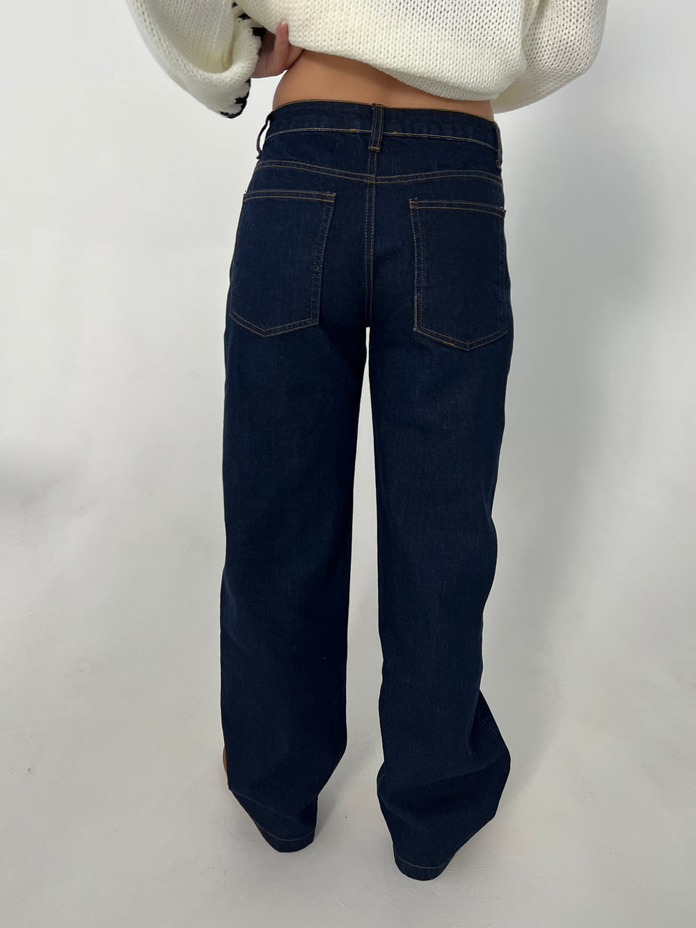 Nuna lavtaljede jeans - Mørk denim