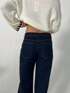 Nuna lavtaljede jeans - Mørk denim