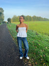 Milla broderi anglaise top - Hvid