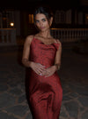 Charline satinkjole - Rød