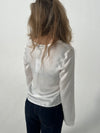 Denisi satinbluse - Hvid