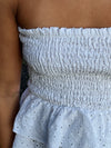 Milla broderi anglaise top - Hvid