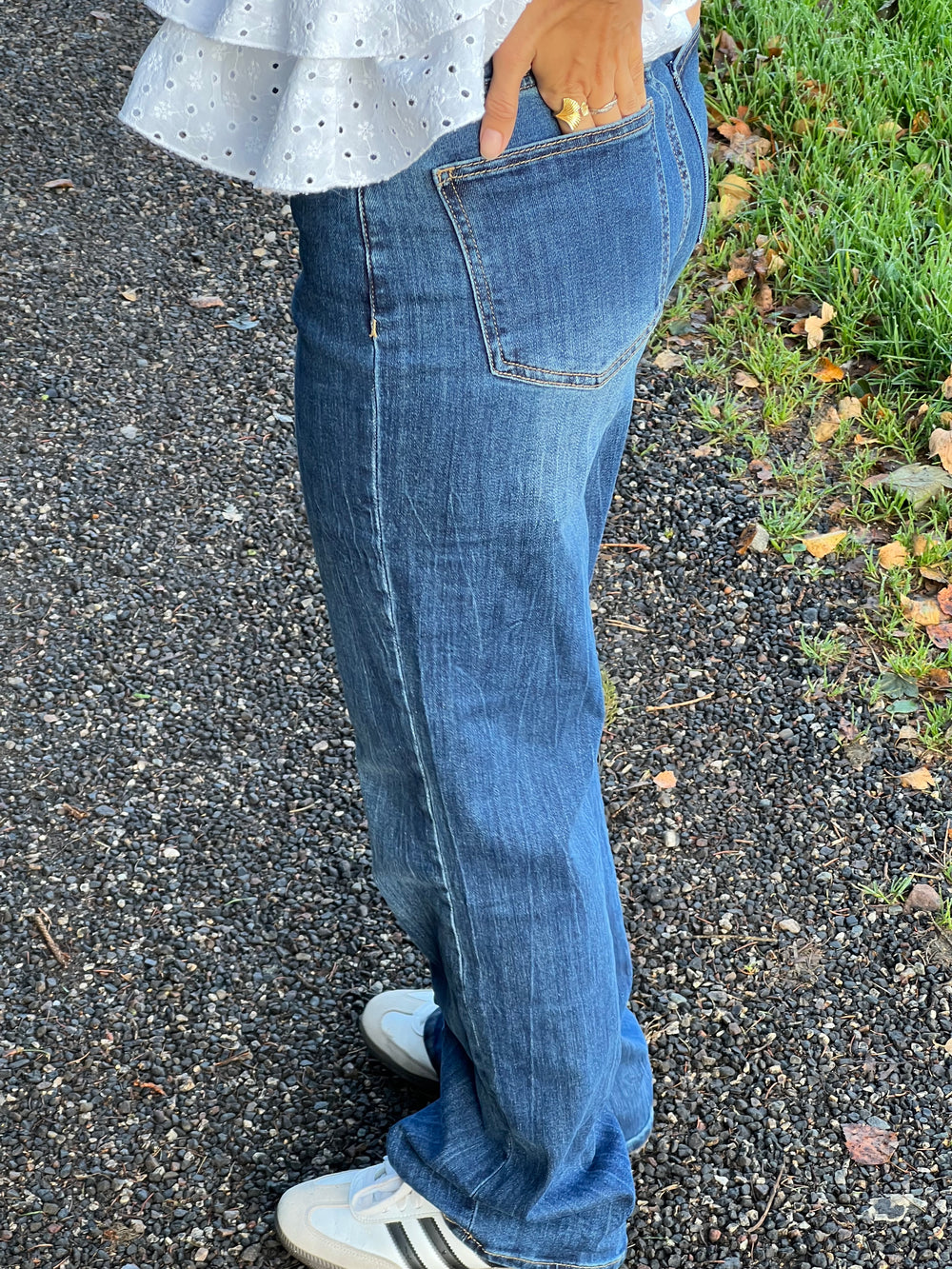 Edelina flare jeans  - Blå denim