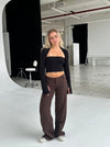 Britney lavtaljede suit bukser - Brun