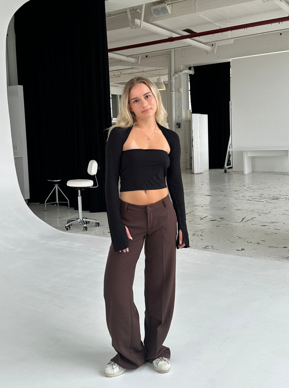 Britney lavtaljede suit bukser - Brun
