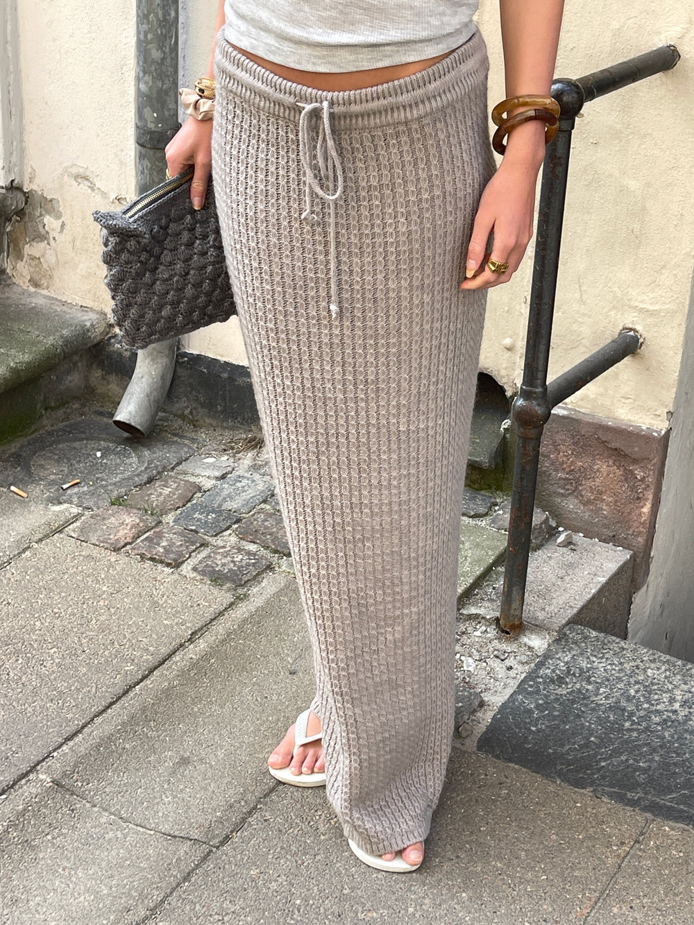 Valeria striknederdel - Beige