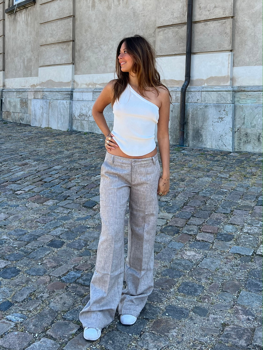 Ariel one-shoulder top - hvid