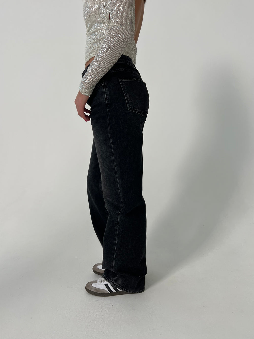 Sage baggy jeans - Mørke grå denim