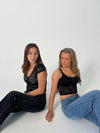Hemilly bluse med bolder - Sort