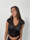 Hemilly bluse med bolder - Sort