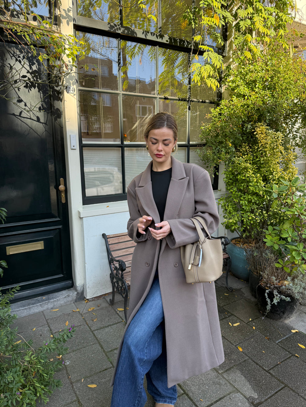 Alva oversized frakke - Taupe