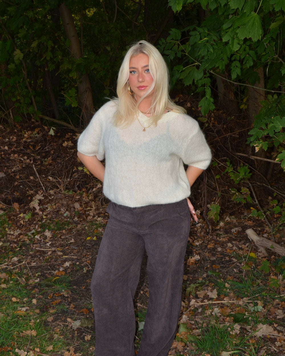 Rancy strikket mohair t-shirt - Off white