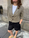 Juliane cropped blazer i tern - Grøn
