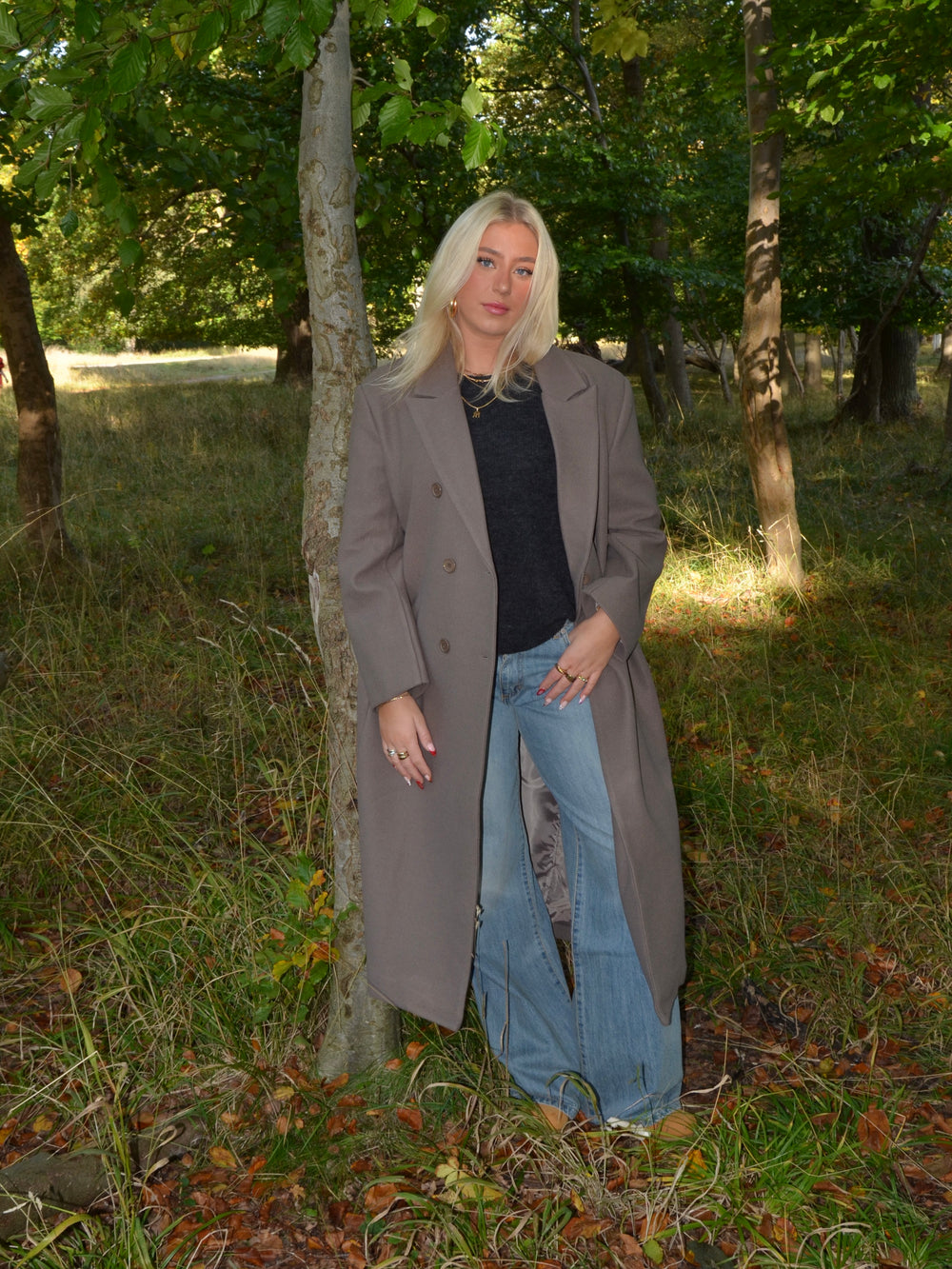 Alva oversized frakke - Taupe