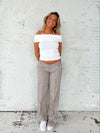 Herringbone bukser - Brun/hvid