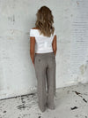 Herringbone bukser - Brun/hvid