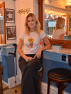 "Be my sunflower" baby tee - Hvid
