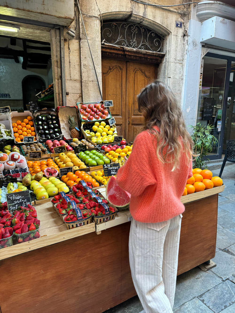 Elina striktrøje - Koral orange